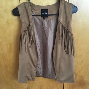 Brown fo leather vest